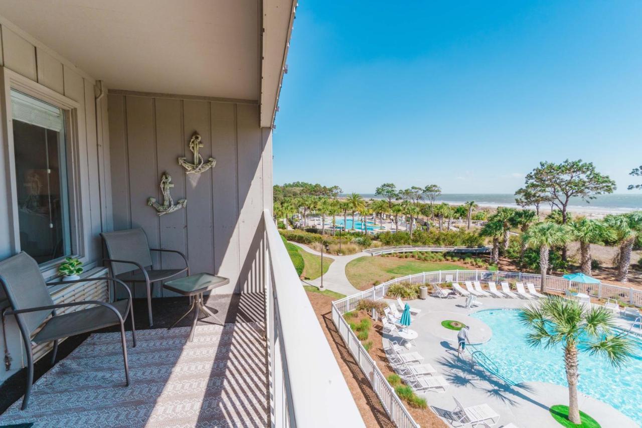 Stunning Views!!-Oceanfront Villa-Heated Pool-Private Balcony-Tiki Bar-Walk To Coligny Plaza هيلتون رئيس جزيرة المظهر الخارجي الصورة
